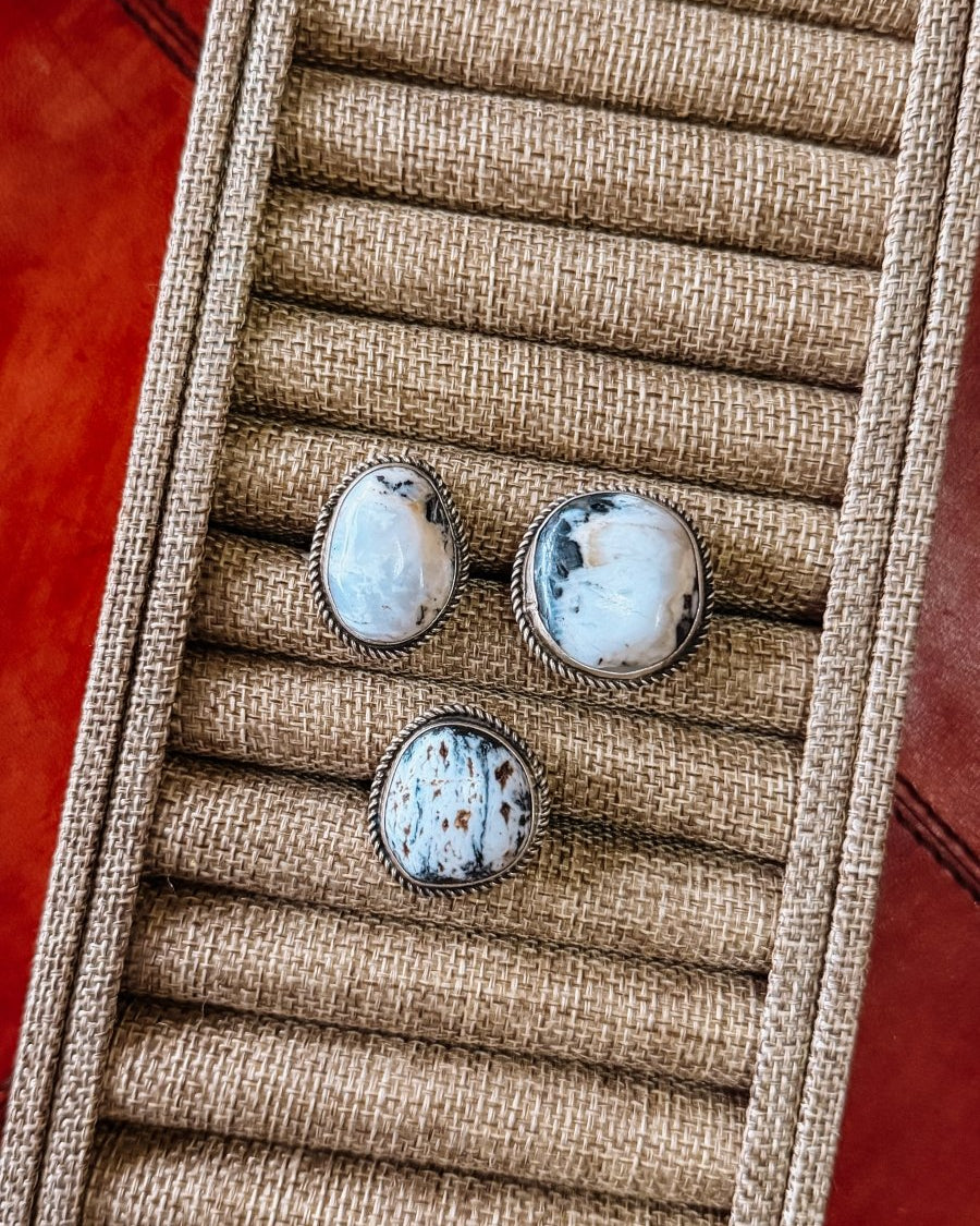 Fredonia White Buffalo Adjustable Ring - Horseshoe J & Co.