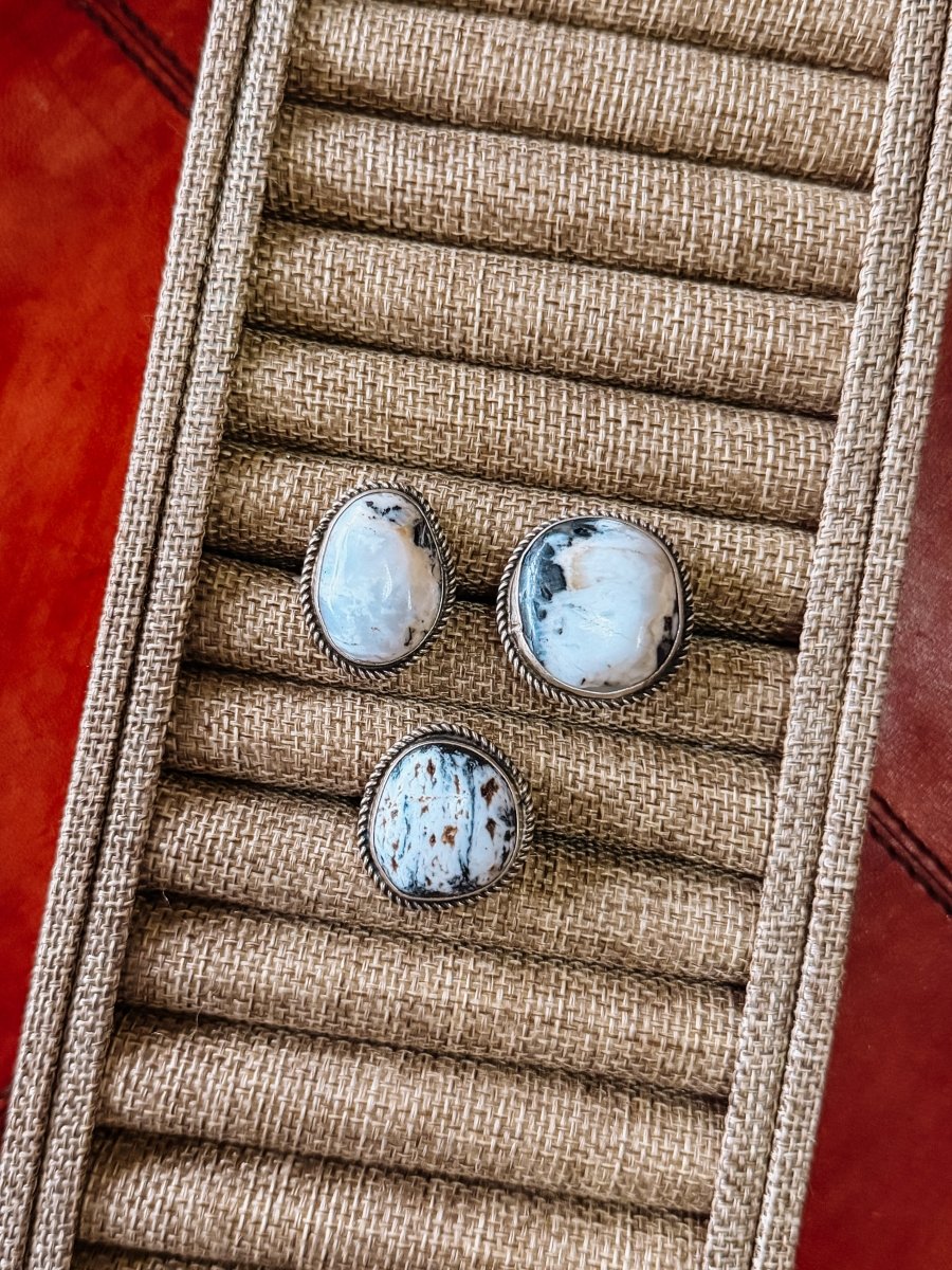 Fredonia White Buffalo Adjustable Ring - Horseshoe J & Co.