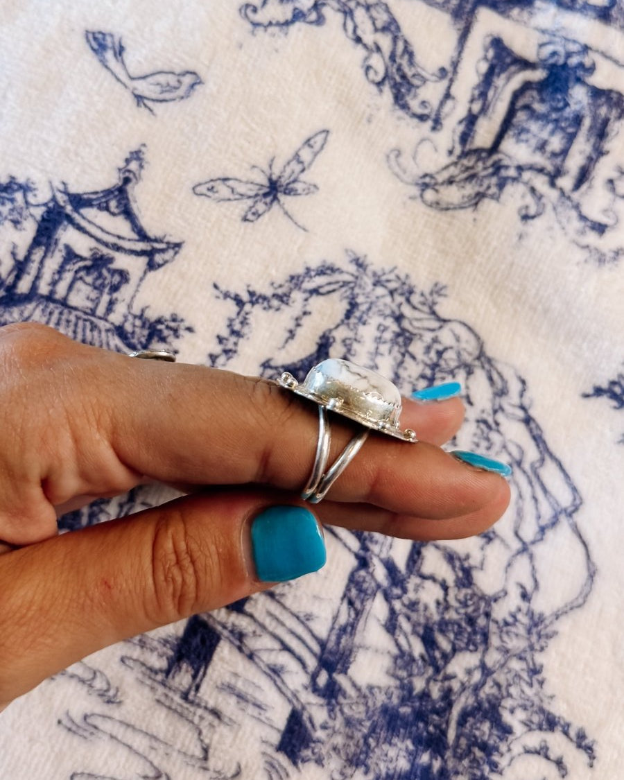 Freer Howlite Ring - ring - Horseshoe J & Co.