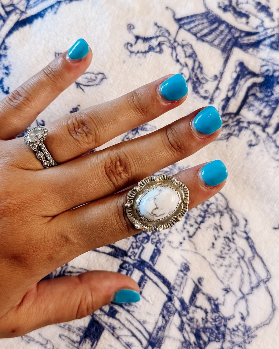 Freer Howlite Ring - ring - Horseshoe J & Co.