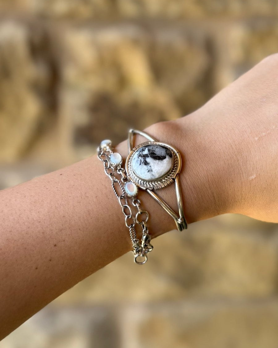 Georgetown White Buffalo Cuff Bracelet - Horseshoe J & Co.