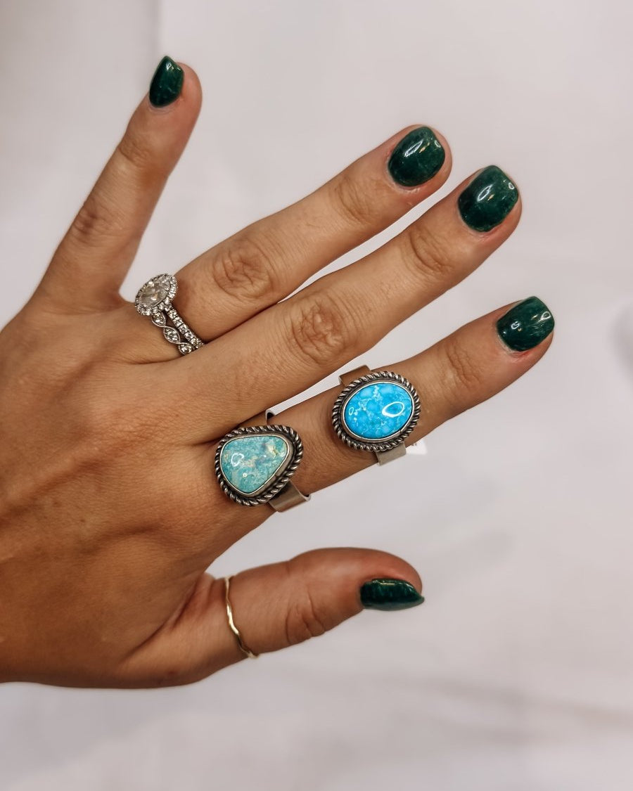 Glenrock Adjustable Turquoise Ring (Smaller) - Horseshoe J & Co.