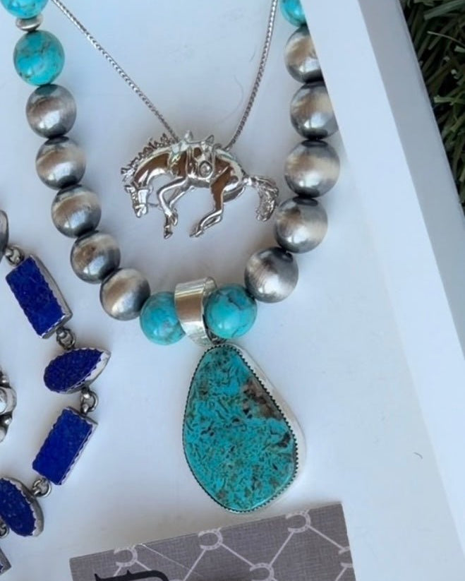 Goliad Turquoise Necklace Pendant - Horseshoe J & Co.