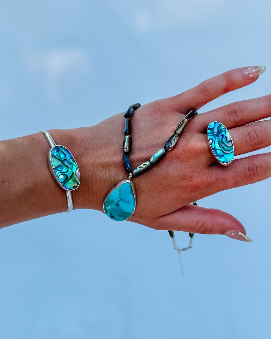 Hampton Horizontal Abalone Ring - Wooten's
