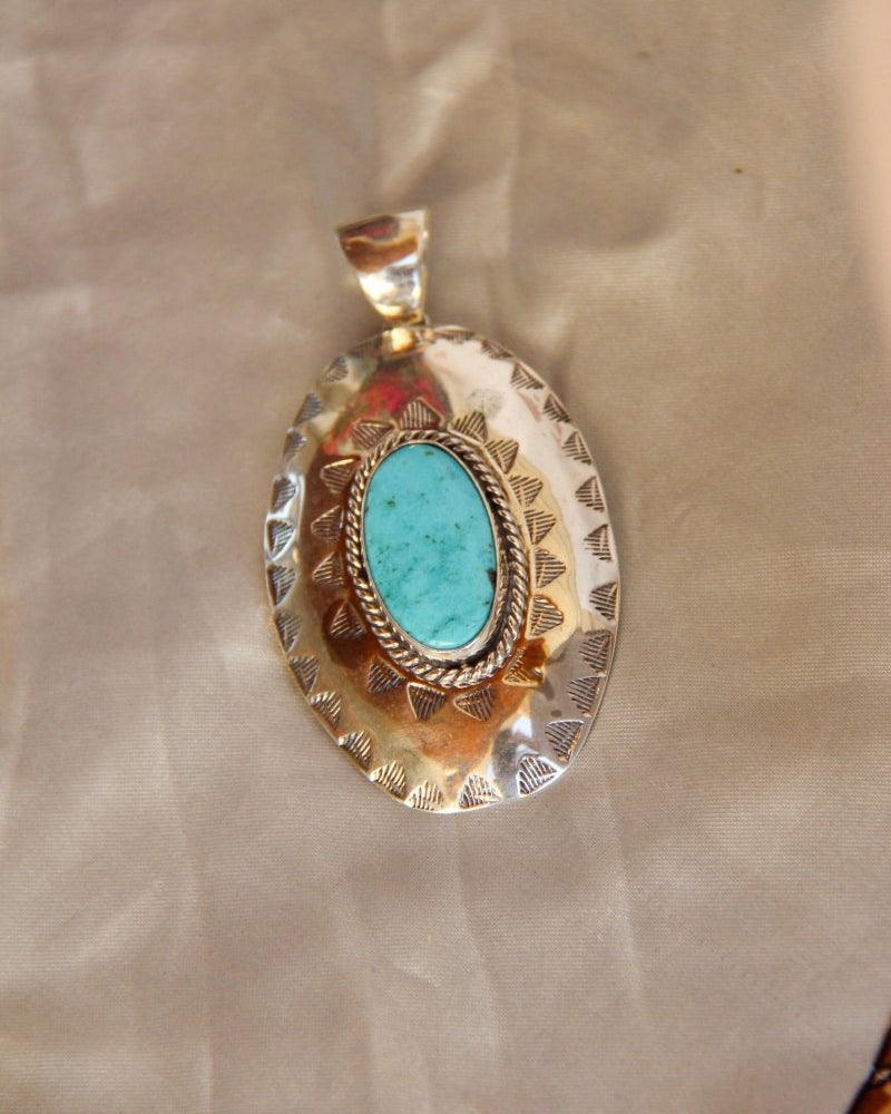 Hershey Turquoise Necklace Pendant - Horseshoe J & Co.