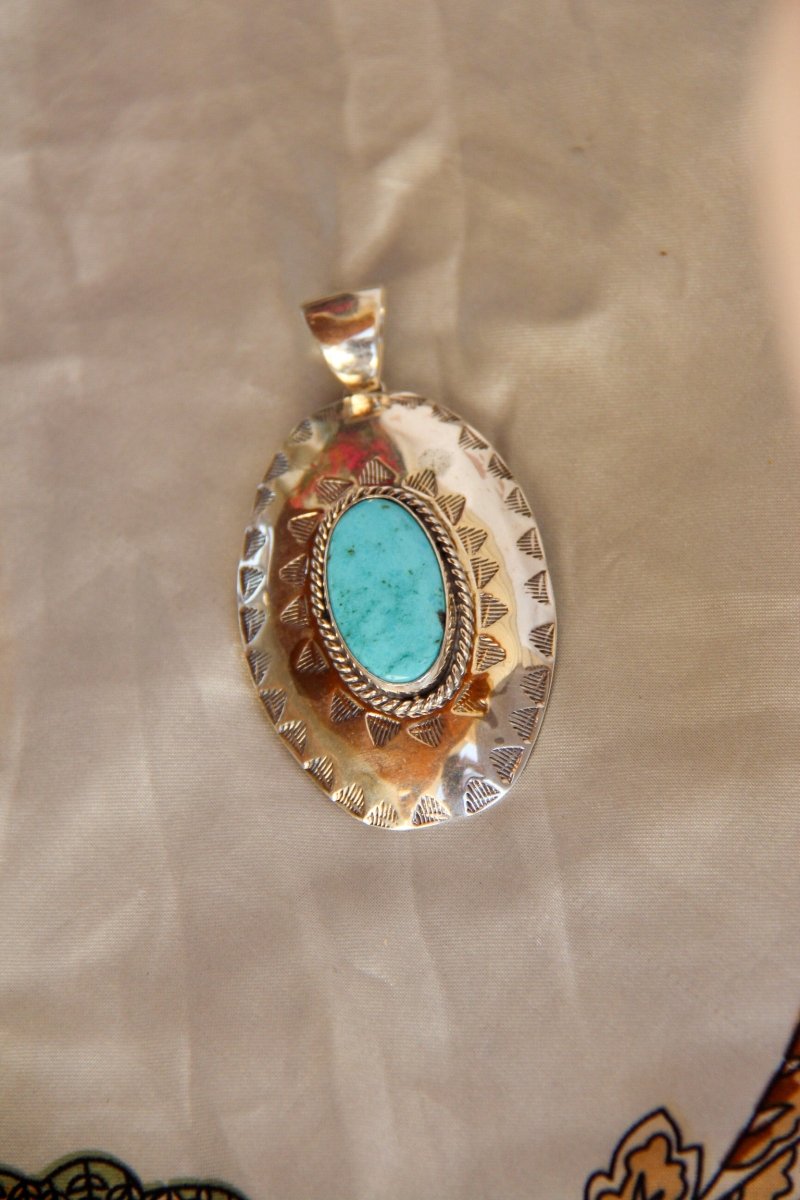 Hershey Turquoise Necklace Pendant - Horseshoe J & Co.