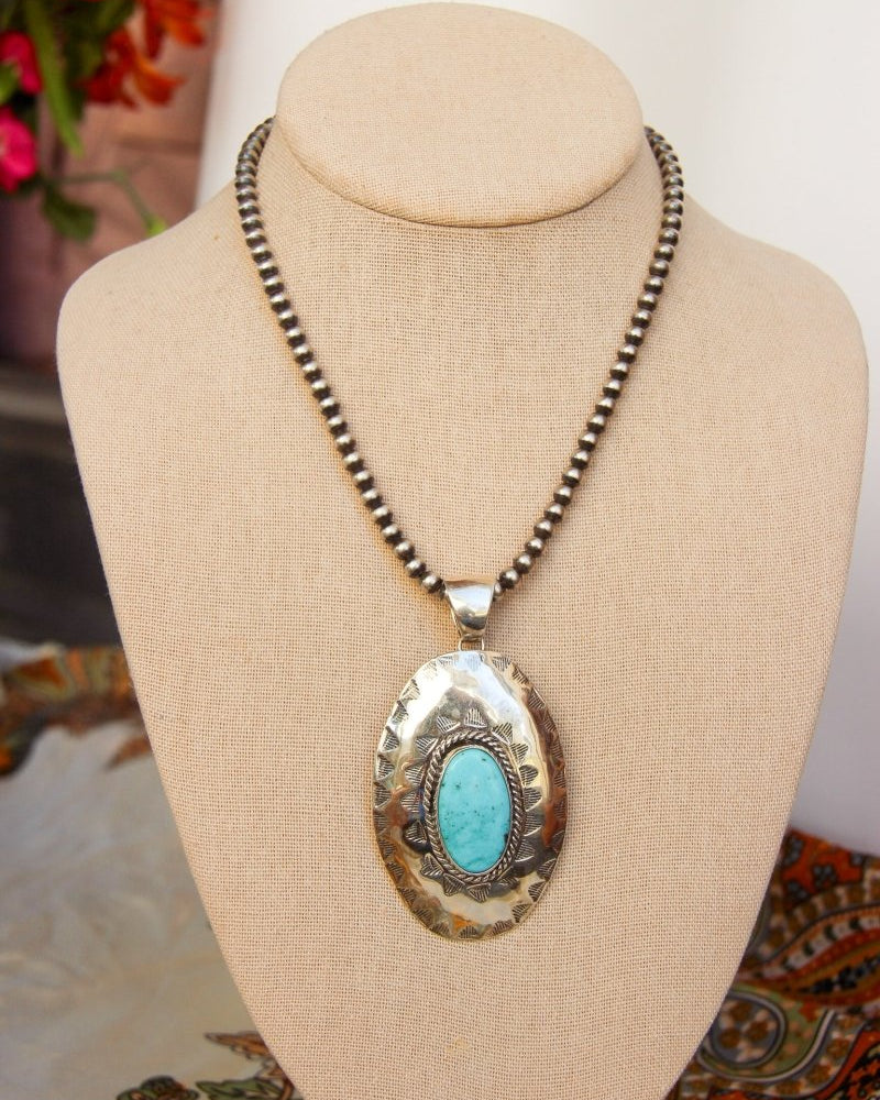 Hershey Turquoise Necklace Pendant - Horseshoe J & Co.
