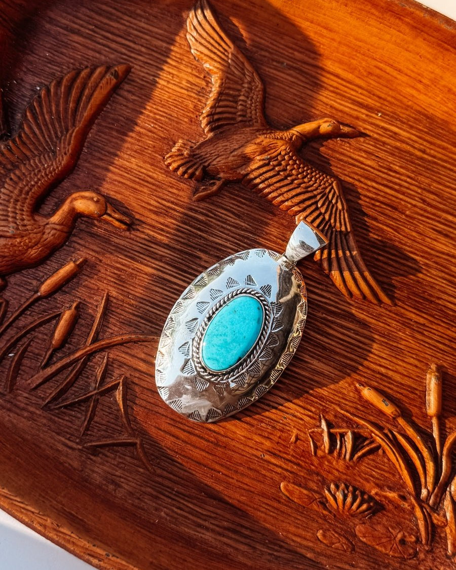 Hershey Turquoise Necklace Pendant - Horseshoe J & Co.