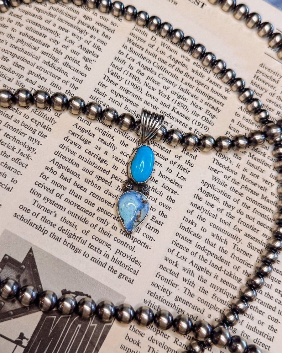 Hoover Golden Hills + Turquoise Necklace Pendant - Horseshoe J & Co.