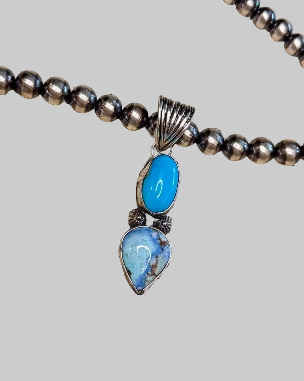 Hoover Golden Hills + Turquoise Necklace Pendant - Horseshoe J & Co.
