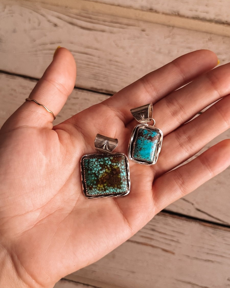 Houston Turquoise Square Pendant - Horseshoe J & Co.