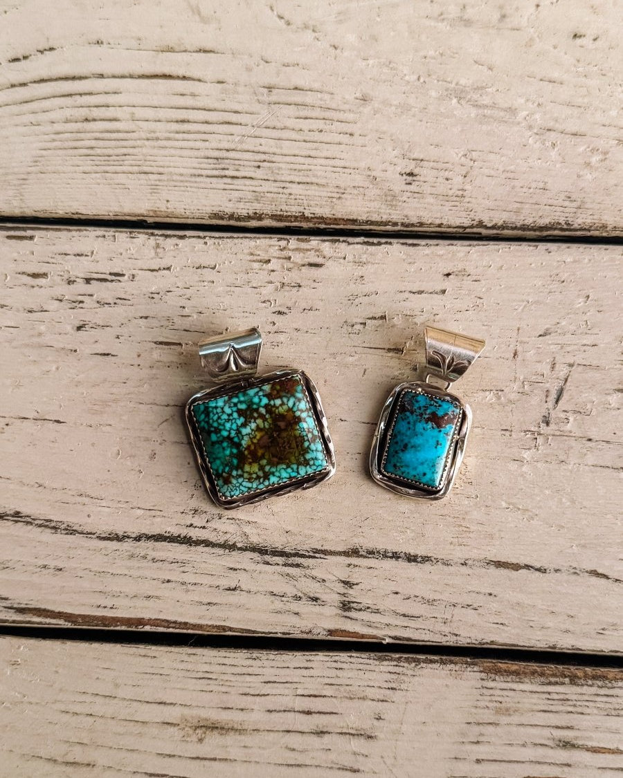 Houston Turquoise Square Pendant - Horseshoe J & Co.