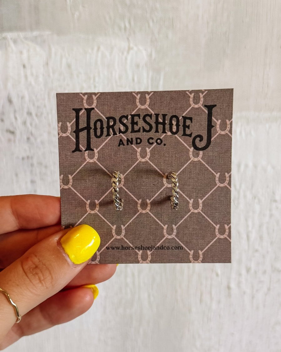 Hudson Silver Hoops - Horseshoe J & Co.