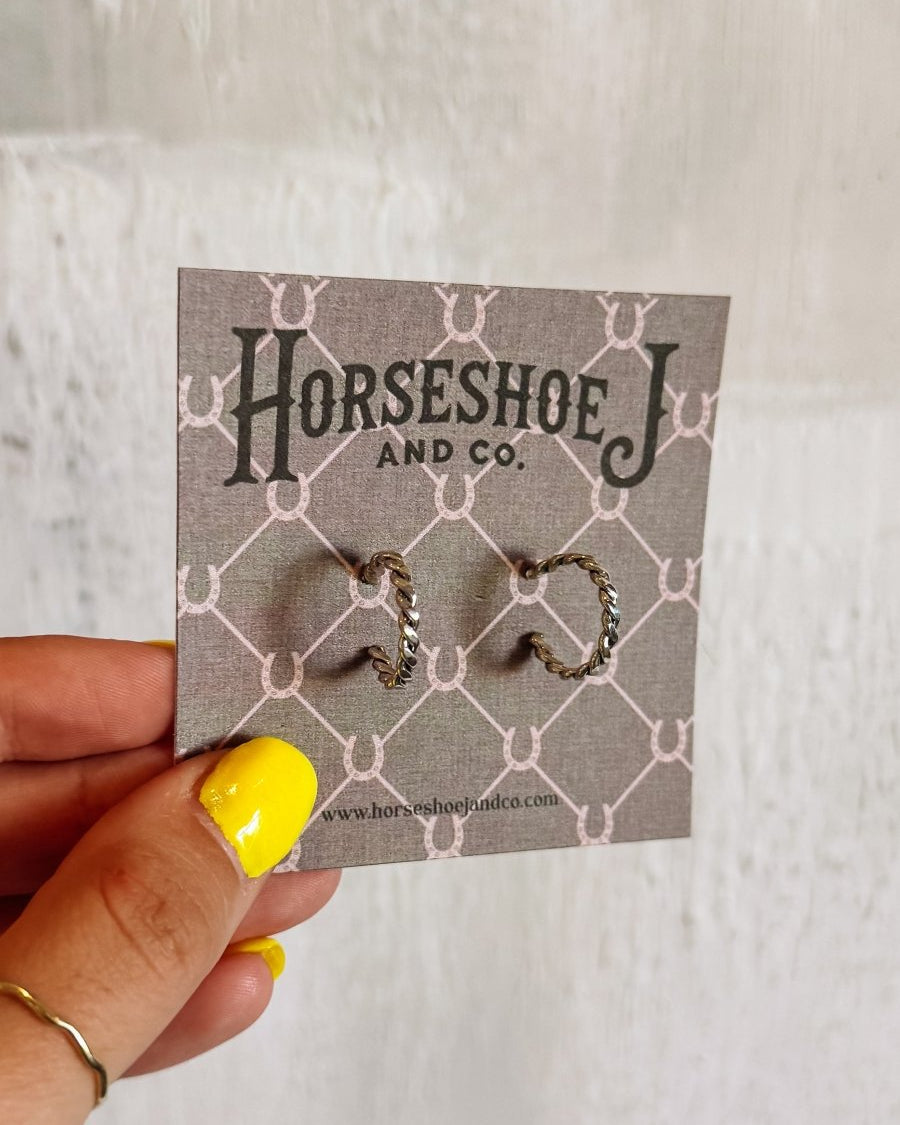 Hudson Silver Hoops - Horseshoe J & Co.