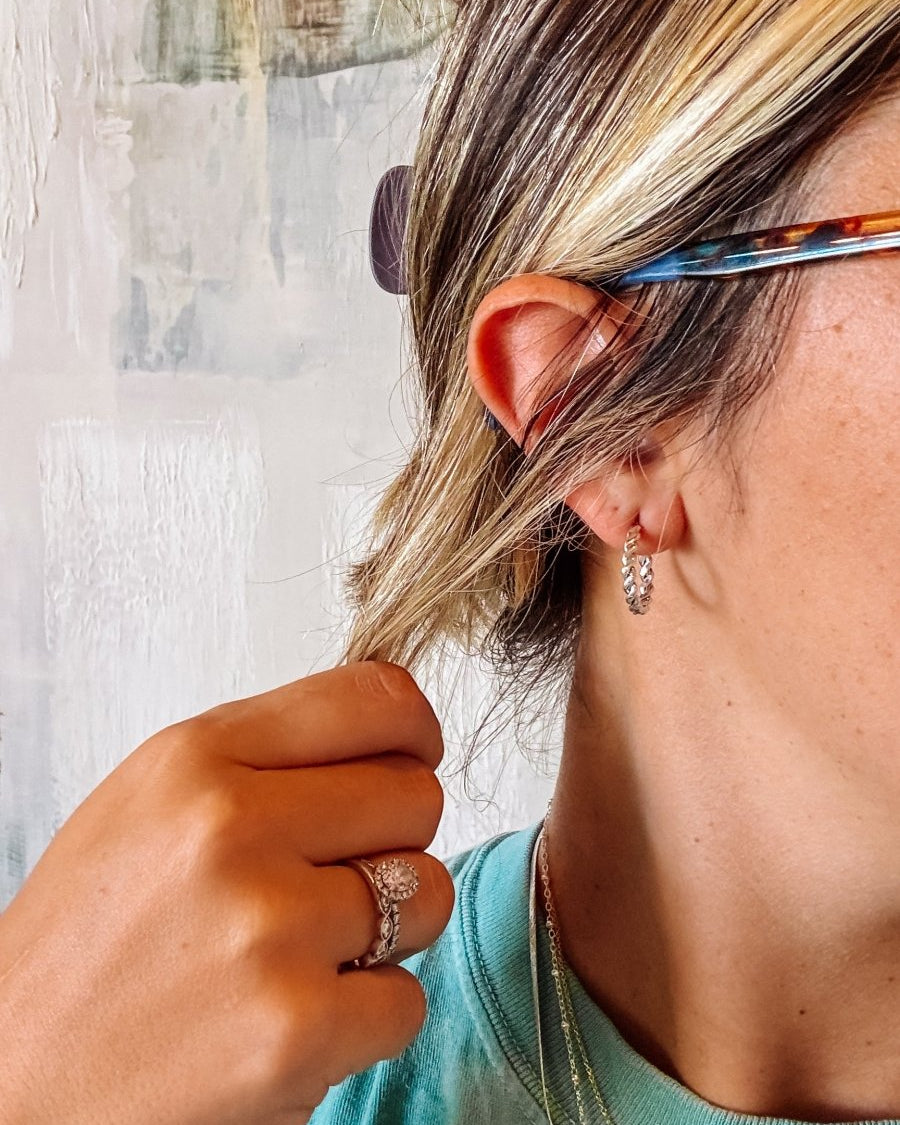 Hudson Silver Hoops - Horseshoe J & Co.