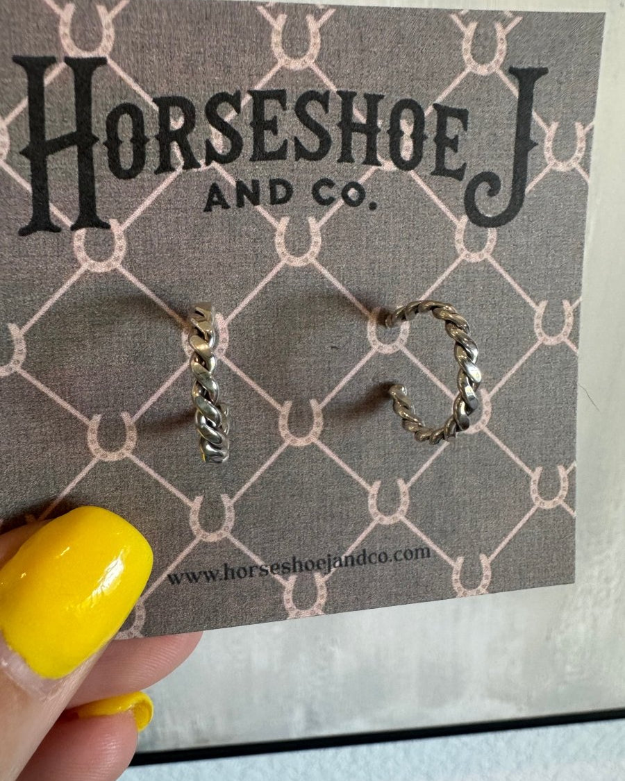 Hudson Silver Hoops - Horseshoe J & Co.