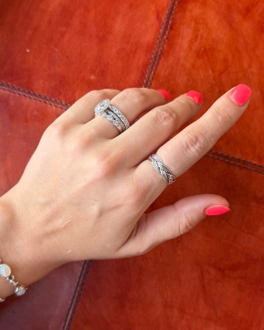 Huntley Braided Silver Ring - Horseshoe J & Co.