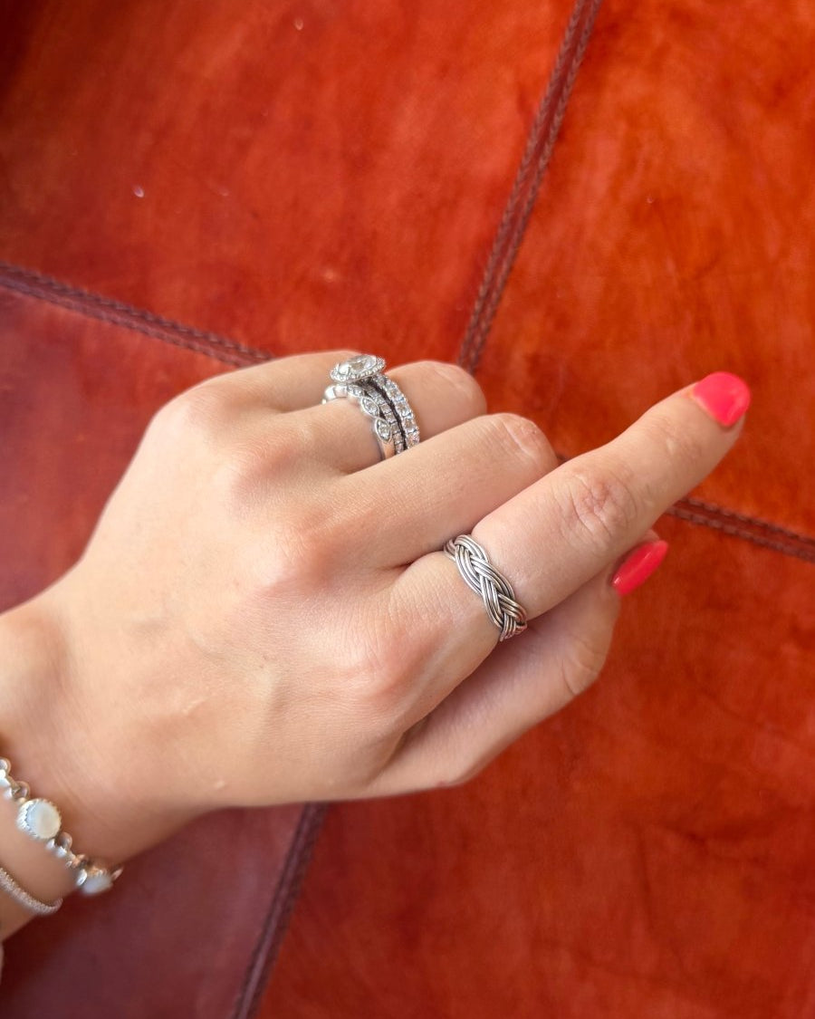 Huntley Braided Silver Ring - Horseshoe J & Co.