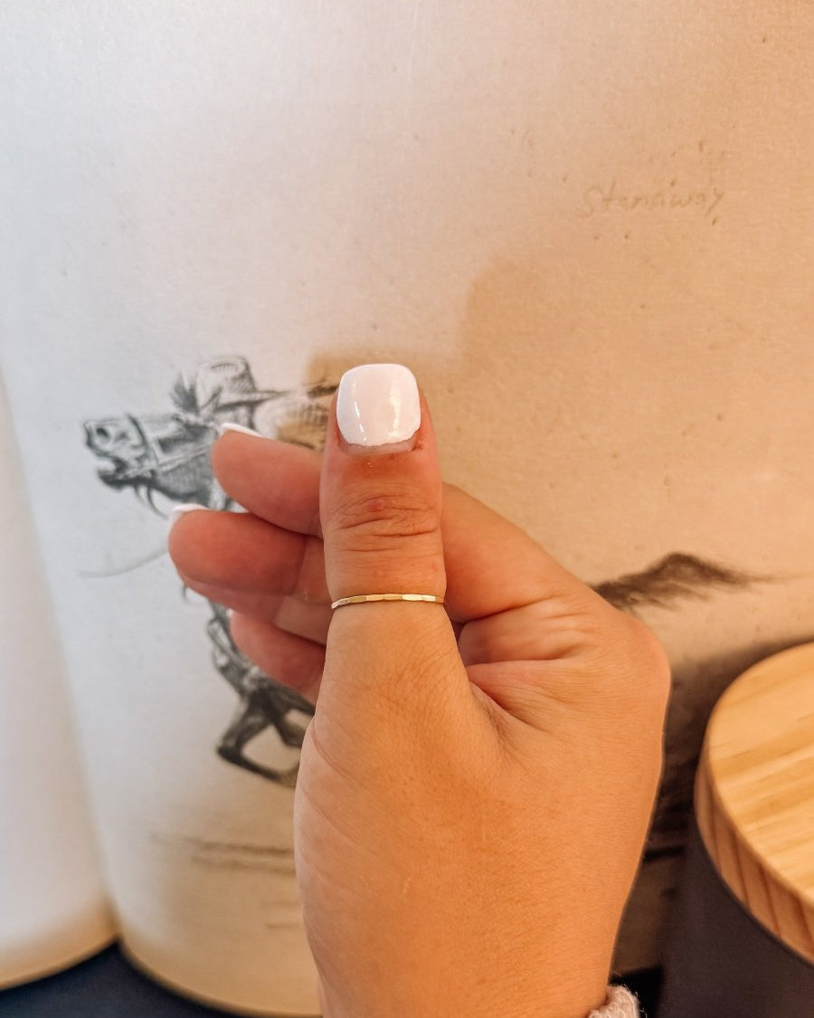 Hurst Hammered Stacker Ring - Gold - Horseshoe J & Co.