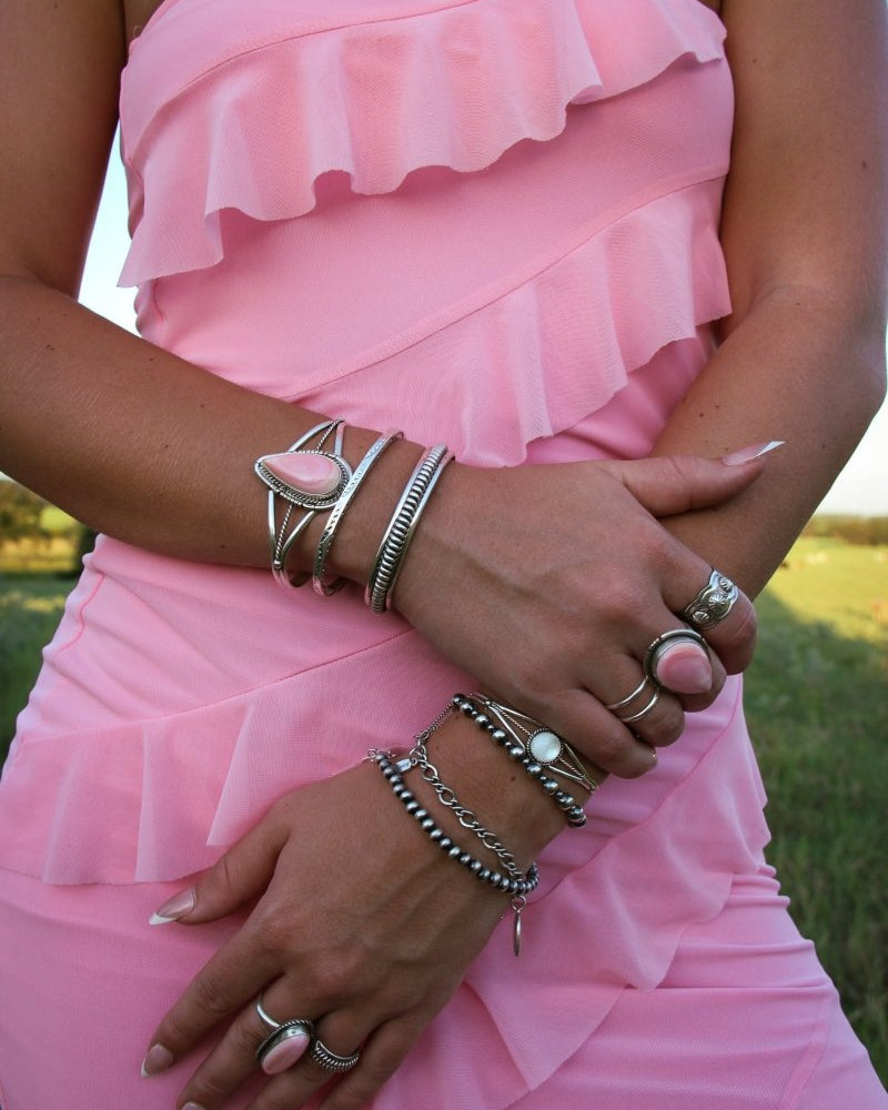 I Walk The Line Stamped Cuff Bracelet - Horseshoe J & Co.