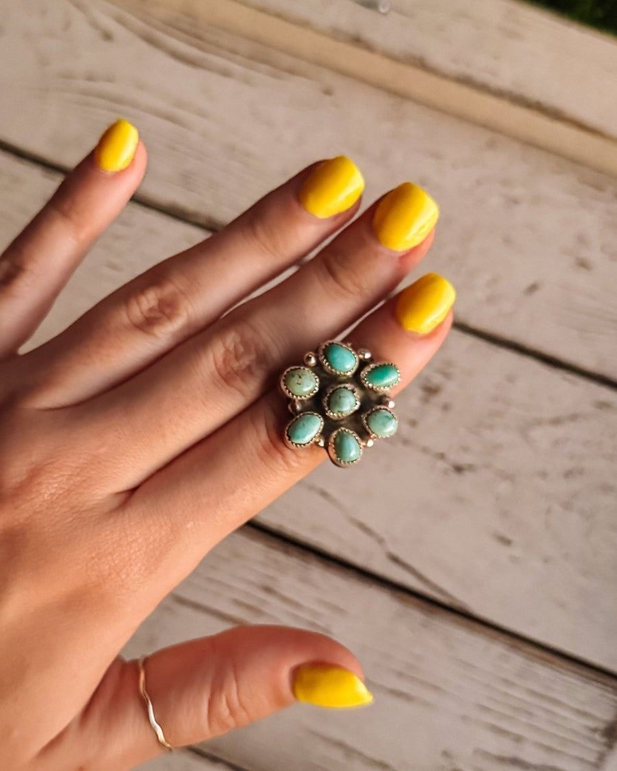 Idalou Turquoise Cluster Ring - Horseshoe J & Co.
