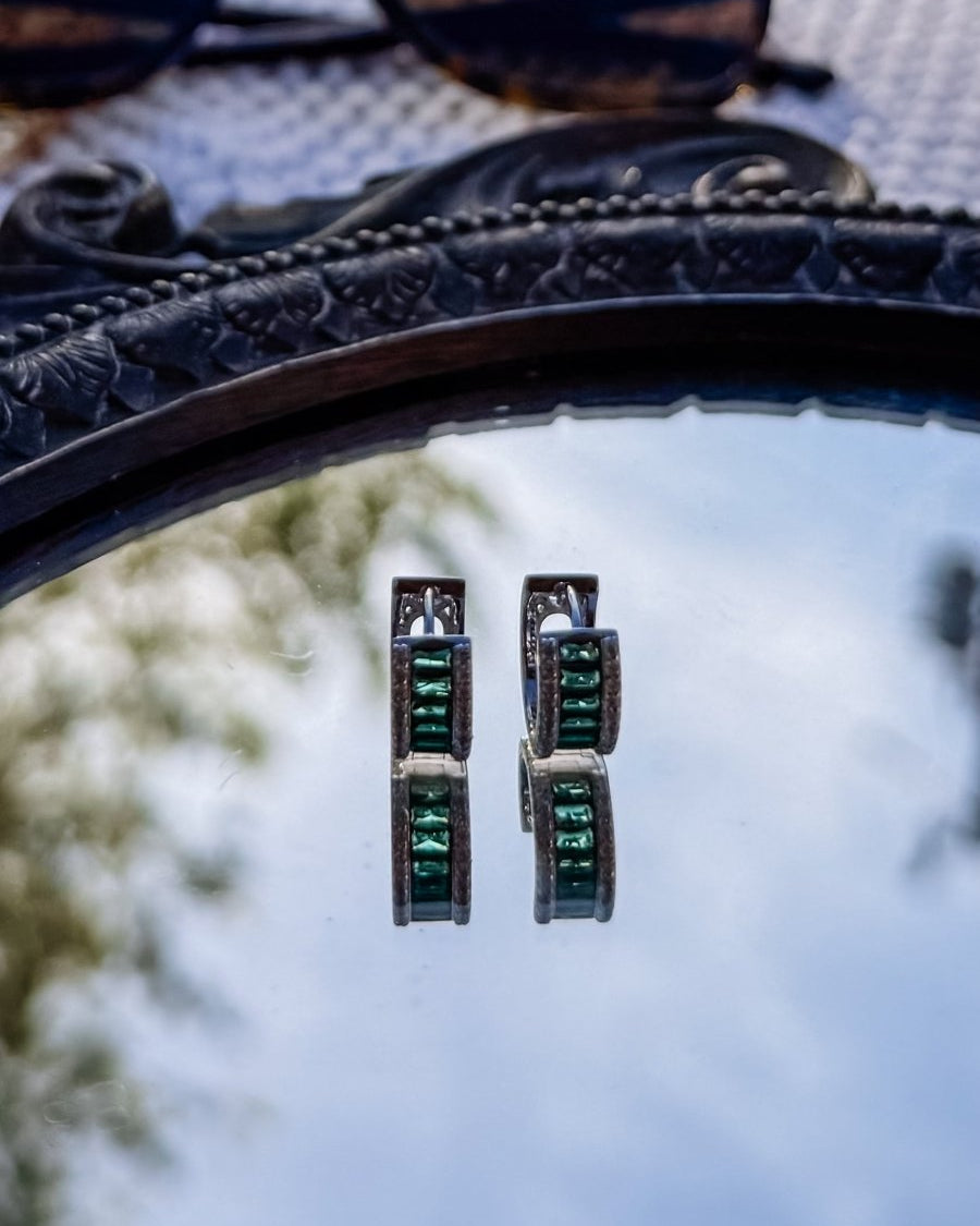Joplin Emerald Baguette Hoops - Wooten's