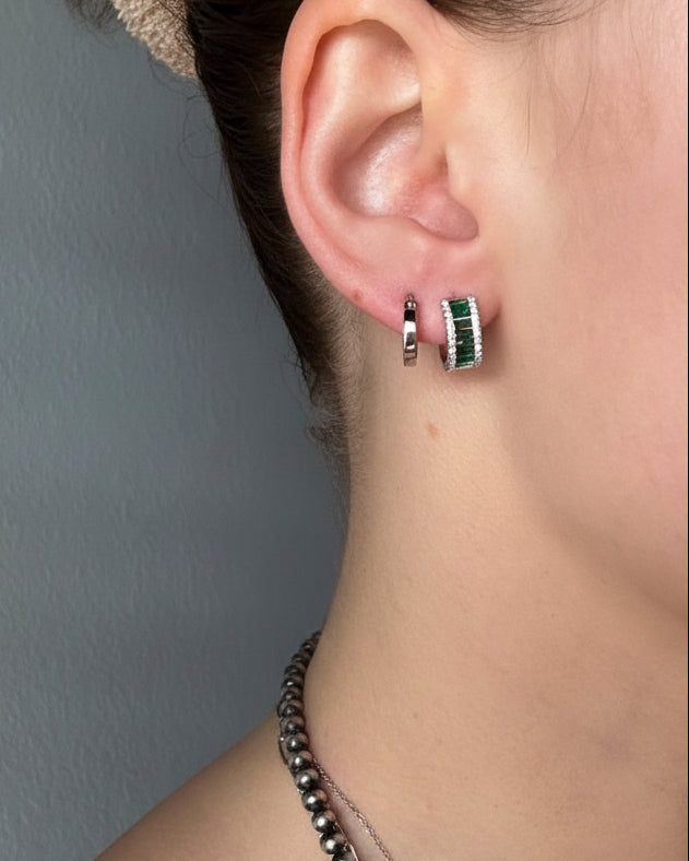 Joplin Emerald Baguette Hoops - Wooten's