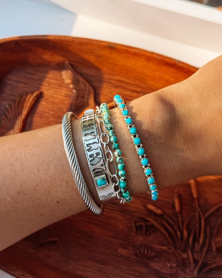 Junction Turquoise Bangle Bracelet - Horseshoe J & Co.