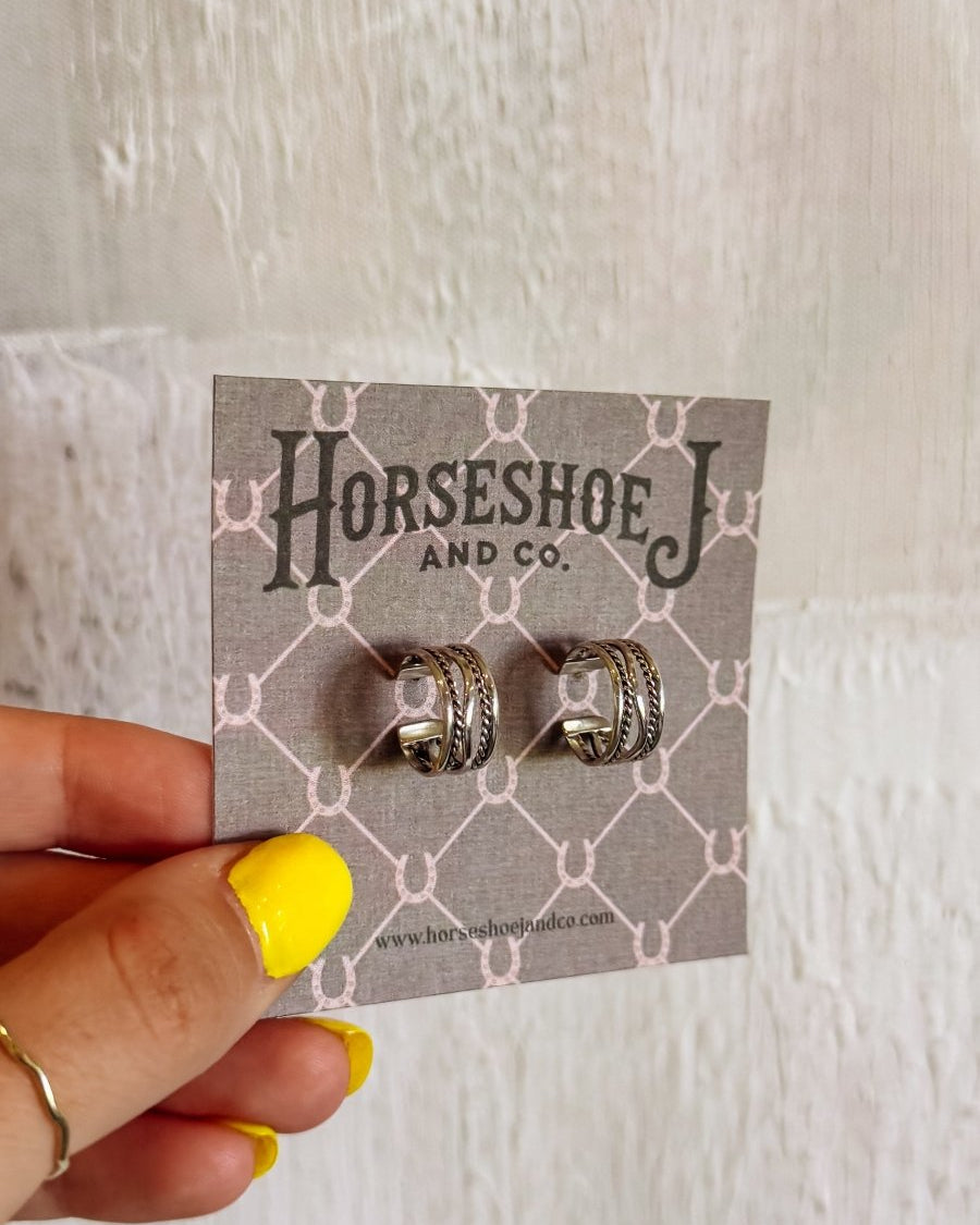 Kaycee Silver Hoops - Horseshoe J & Co.