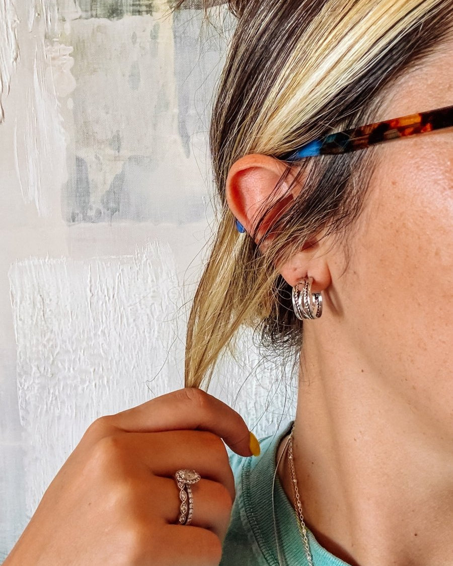 Kaycee Silver Hoops - Horseshoe J & Co.