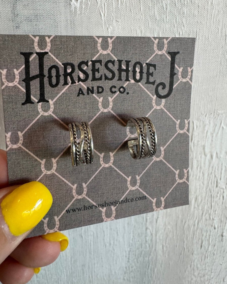 Kaycee Silver Hoops - Horseshoe J & Co.