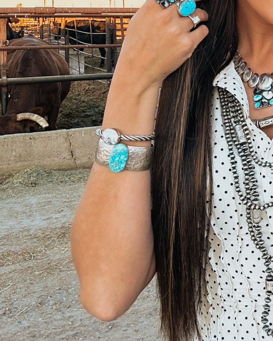 Keithville White Buffalo Cable Cuff - Horseshoe J & Co.
