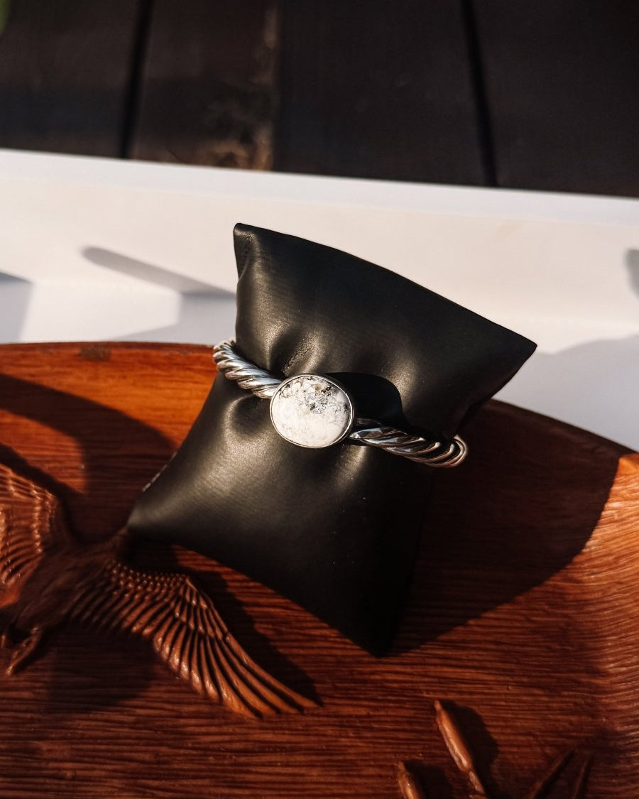 Keithville White Buffalo Cable Cuff - Horseshoe J & Co.