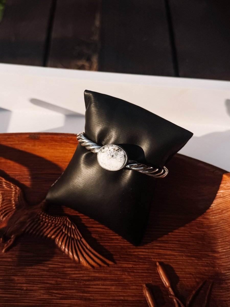 Keithville White Buffalo Cable Cuff - Horseshoe J & Co.
