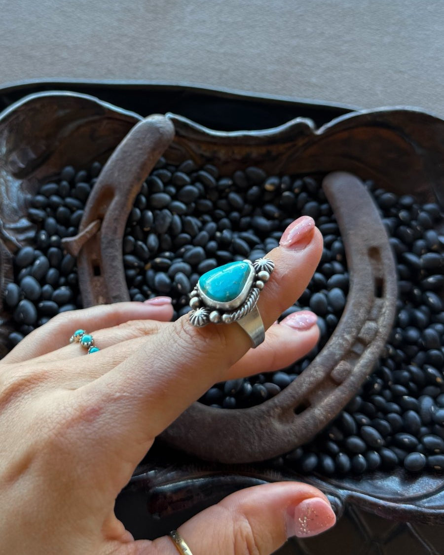 King of the Mountain Turquoise Ring - Horseshoe J & Co.