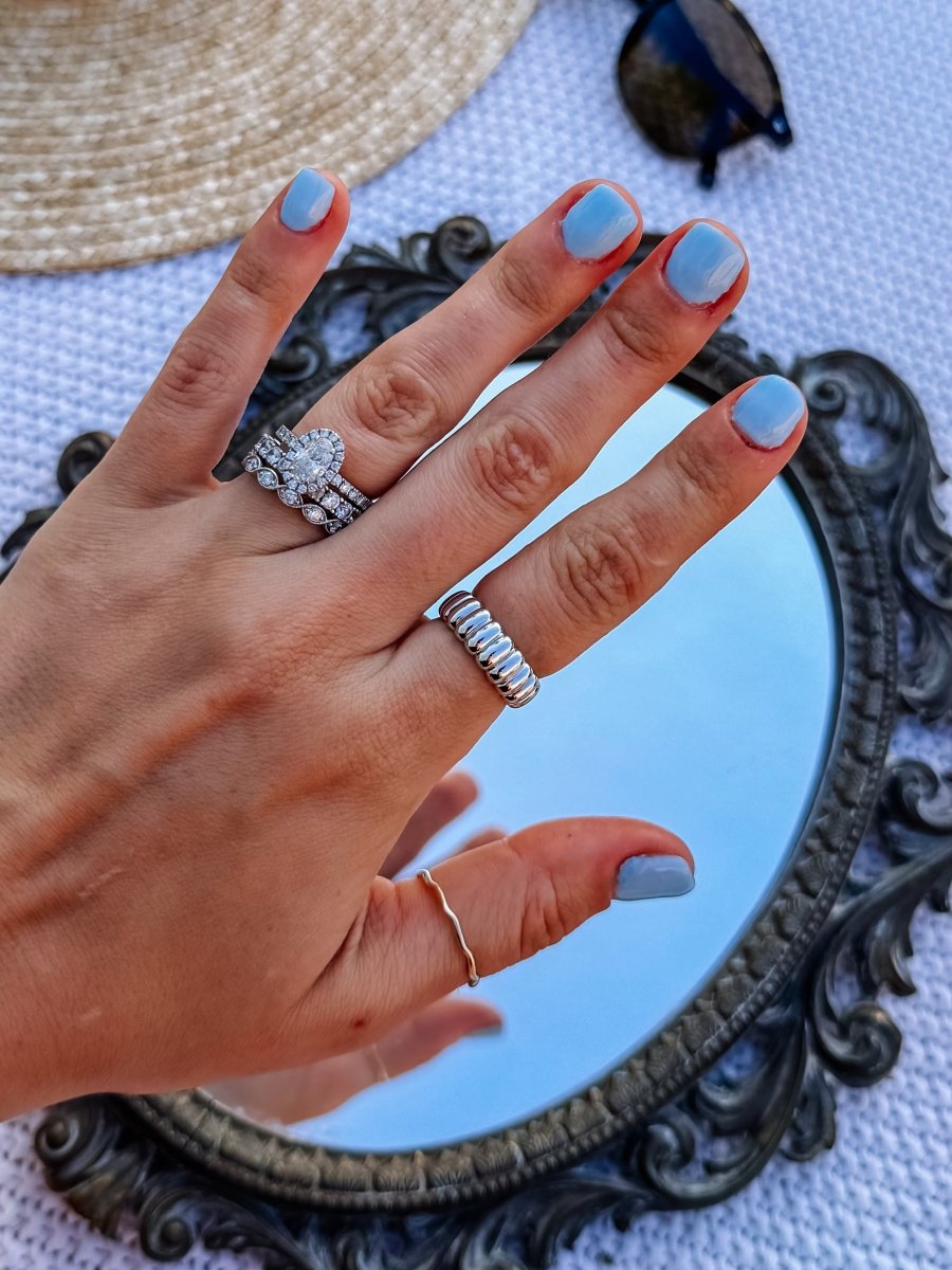 Kirby Statement Textured Ring - Horseshoe J & Co.