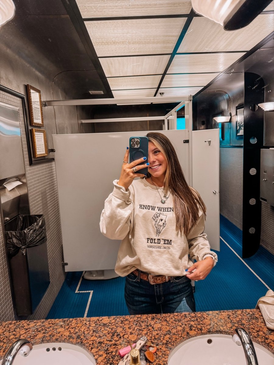 Know When To Fold ‘Em Crewneck - Horseshoe J & Co.