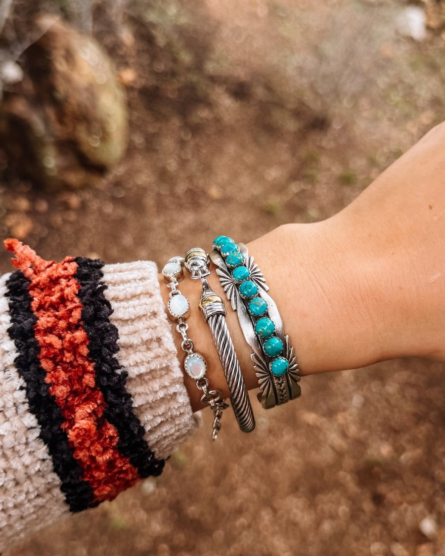 La Palma Turquoise Cuff Bracelet - Horseshoe J & Co.