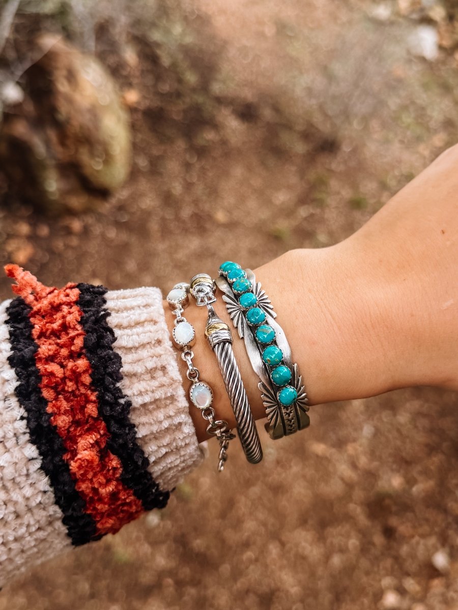 La Palma Turquoise Cuff Bracelet - Horseshoe J & Co.