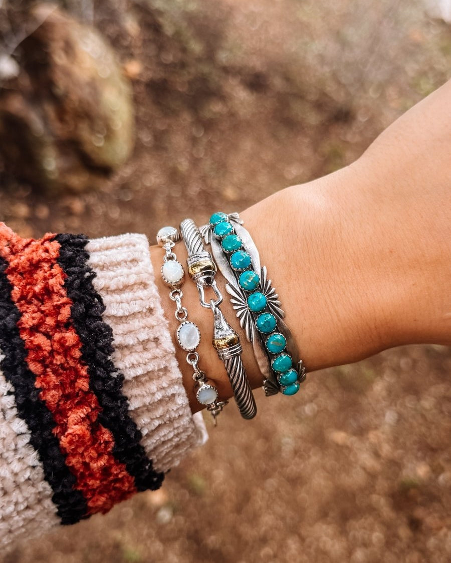 La Palma Turquoise Cuff Bracelet - Horseshoe J & Co.