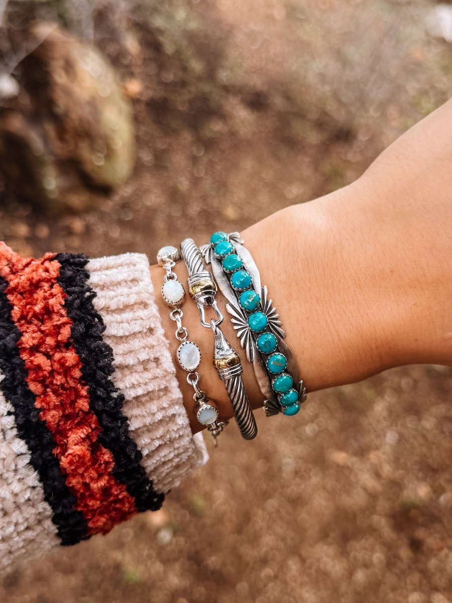 La Palma Turquoise Cuff Bracelet - Horseshoe J & Co.
