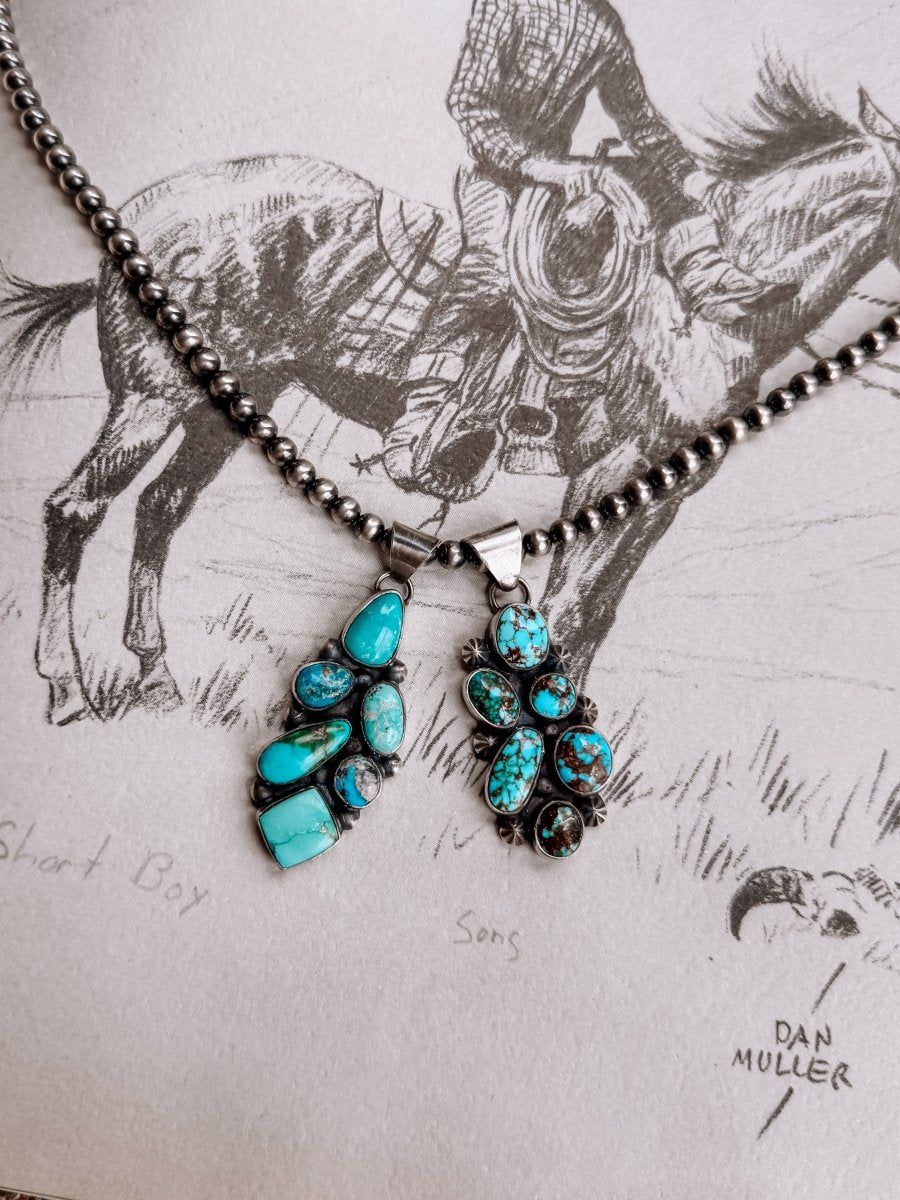 Lanatte Turquoise Cluster Pendant - Horseshoe J & Co.