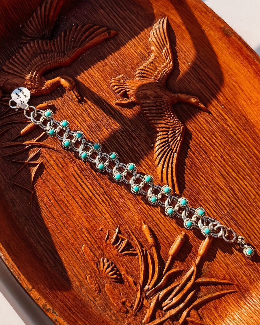 Langtry Turquoise Link Bracelet - Horseshoe J & Co.