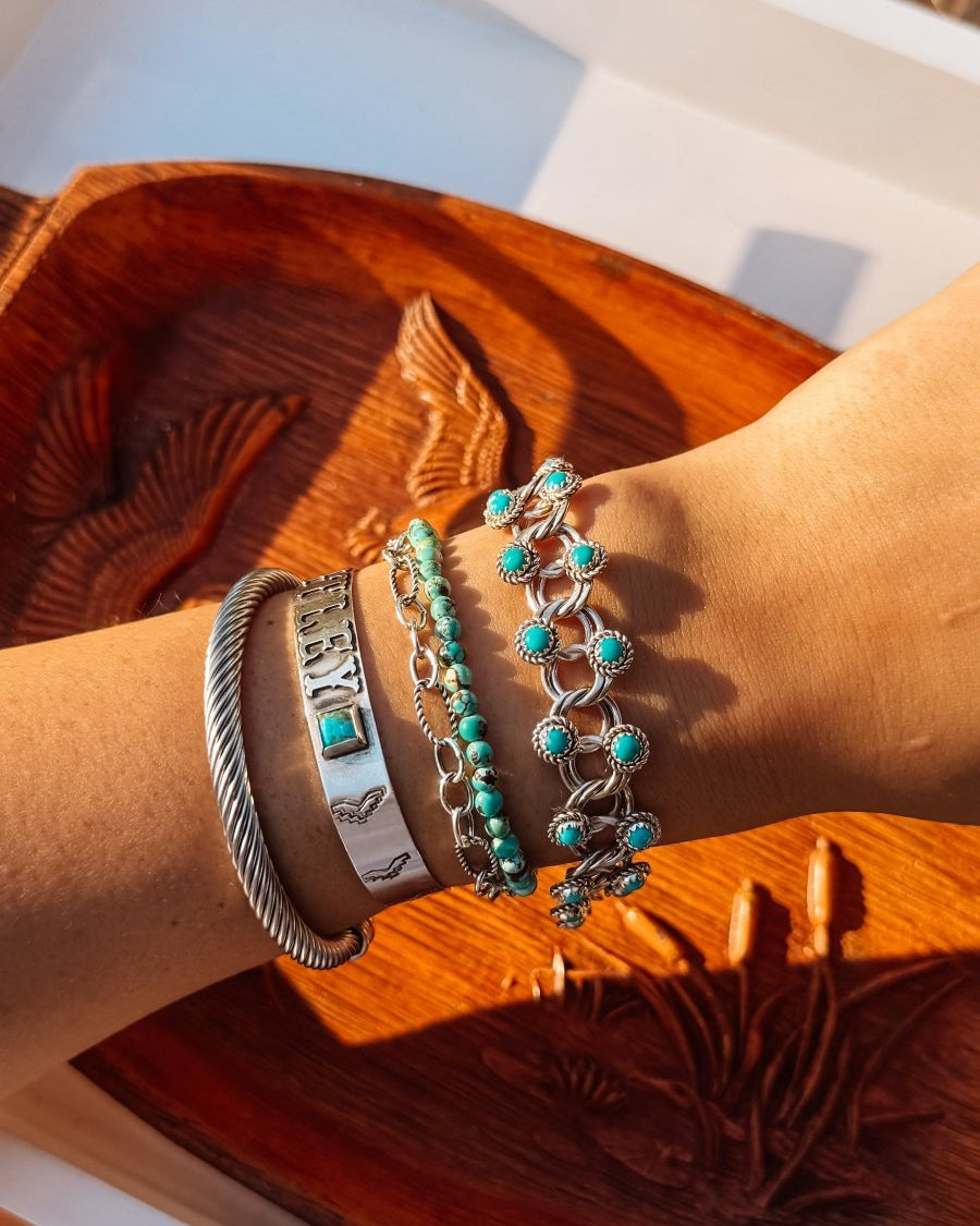 Langtry Turquoise Link Bracelet - Horseshoe J & Co.