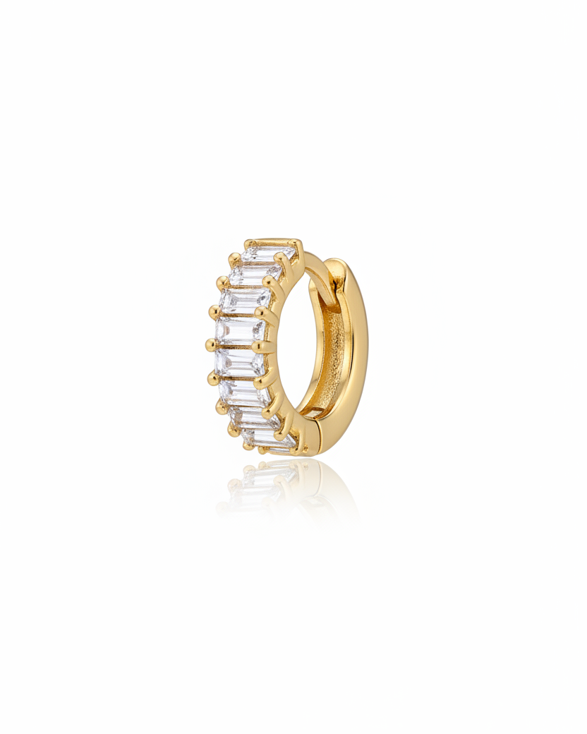 Laurel Gold Plated Baguette Hoops - Wooten's