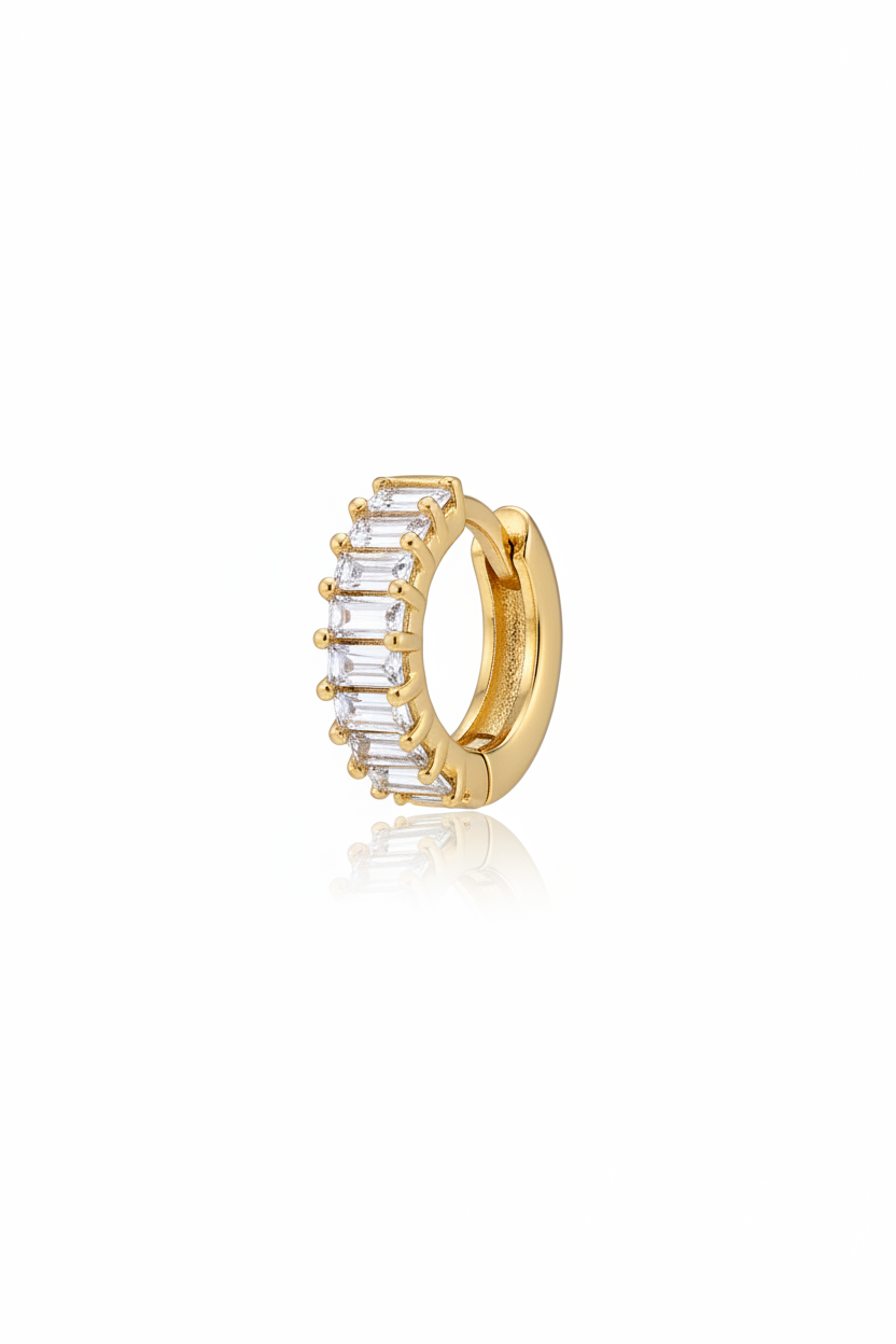 Laurel Gold Plated Baguette Hoops - Wooten's