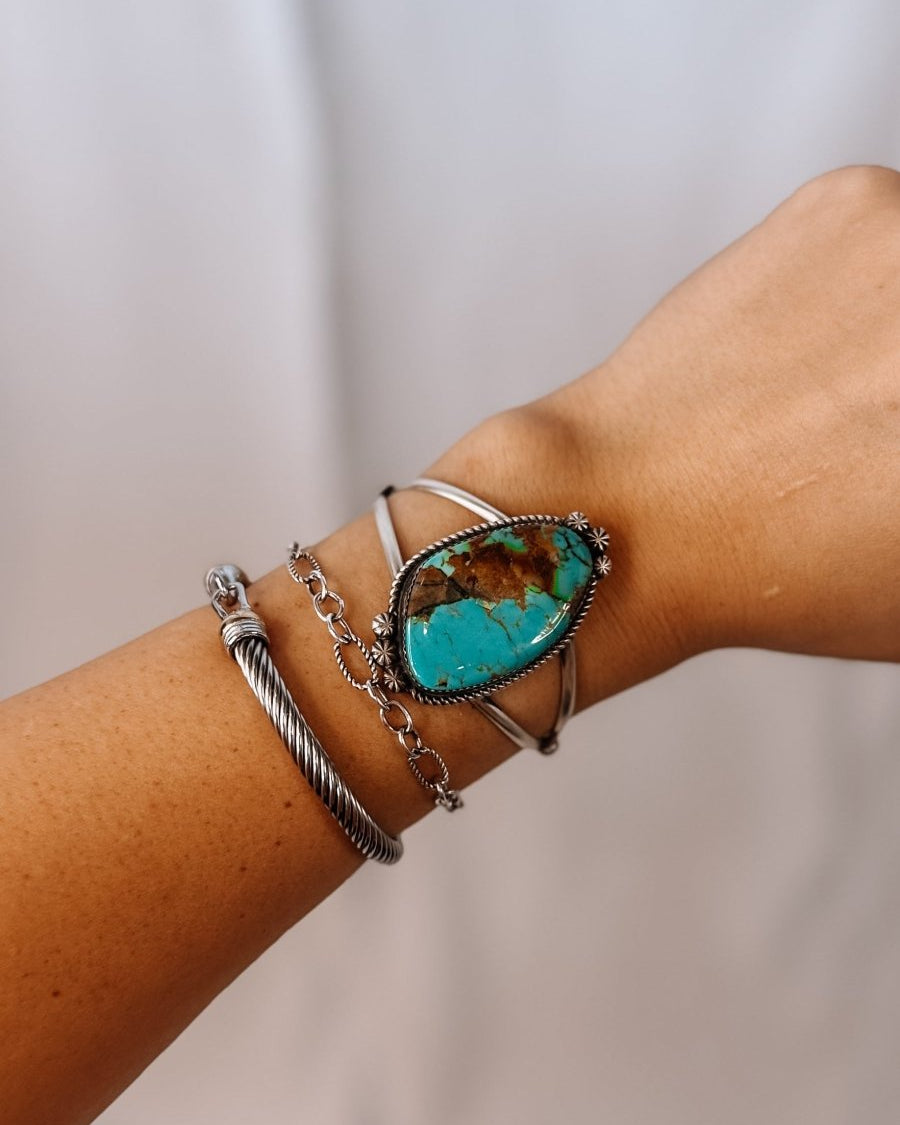 Leakey Turquoise Cuff Bracelet - Horseshoe J & Co.