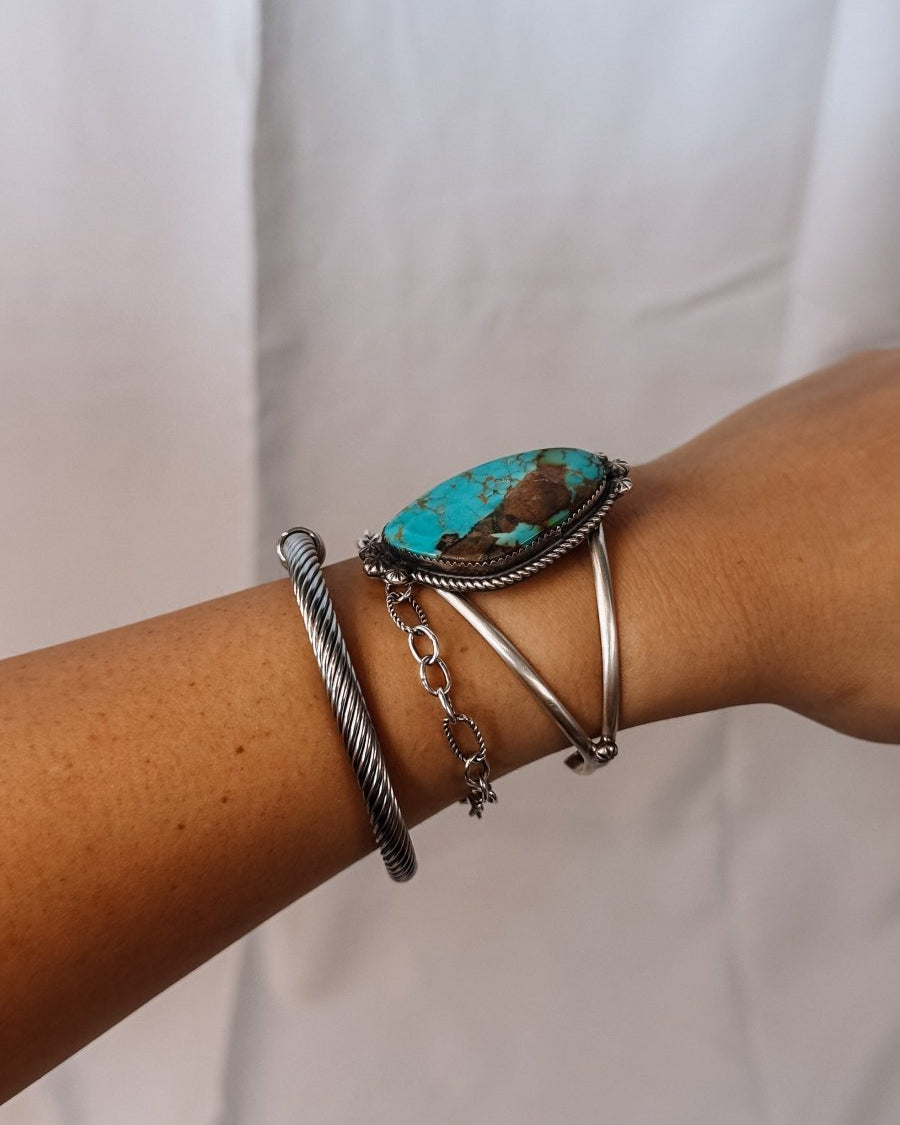 Leakey Turquoise Cuff Bracelet - Horseshoe J & Co.