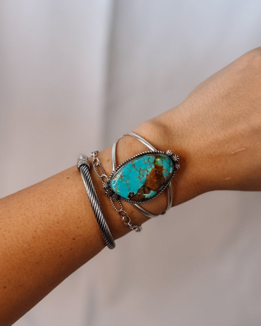 Leakey Turquoise Cuff Bracelet - Horseshoe J & Co.
