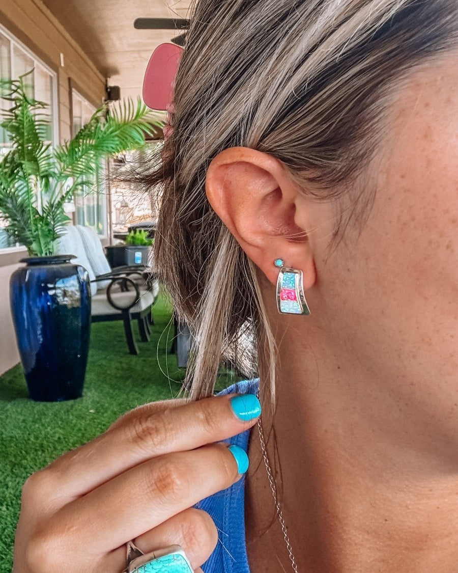 Lefors Opal Earrings - earrings - Horseshoe J & Co.